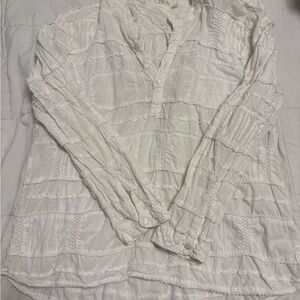 Dylan White Textured Women's Blouse